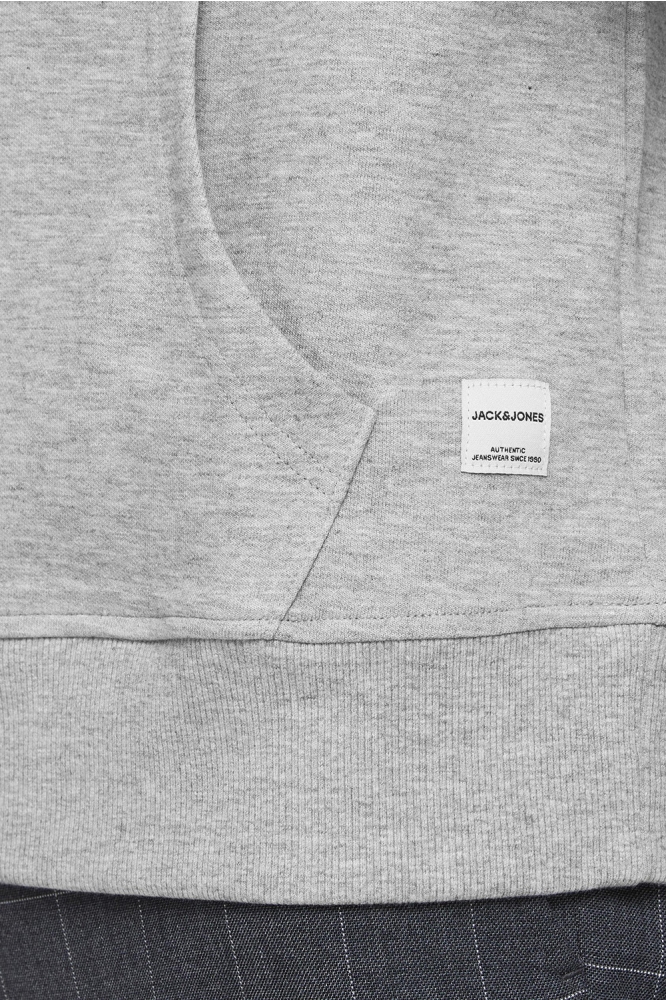 JJEBASIC SWEAT HOOD NOOS 12182537 LIGHT GREY MELANGE